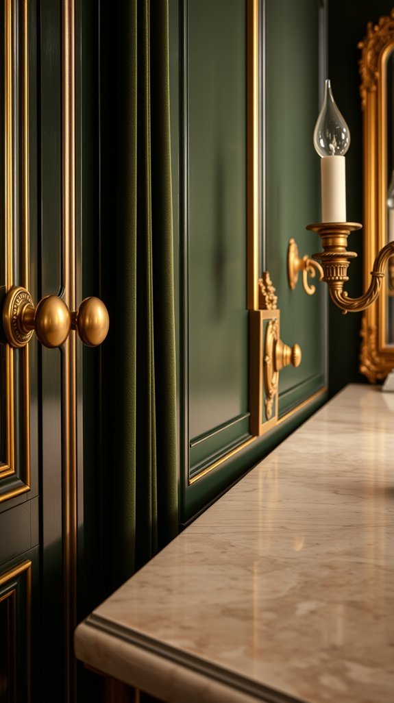 antique gold hardware accents