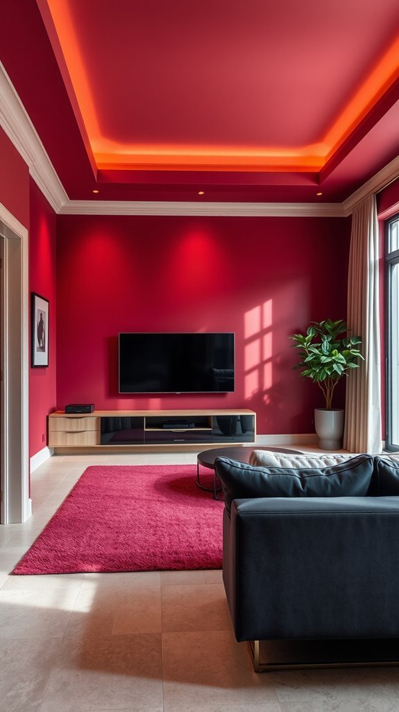 balancing deep red walls