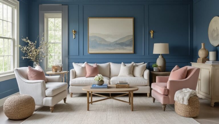 blue interiors paired with five color combos