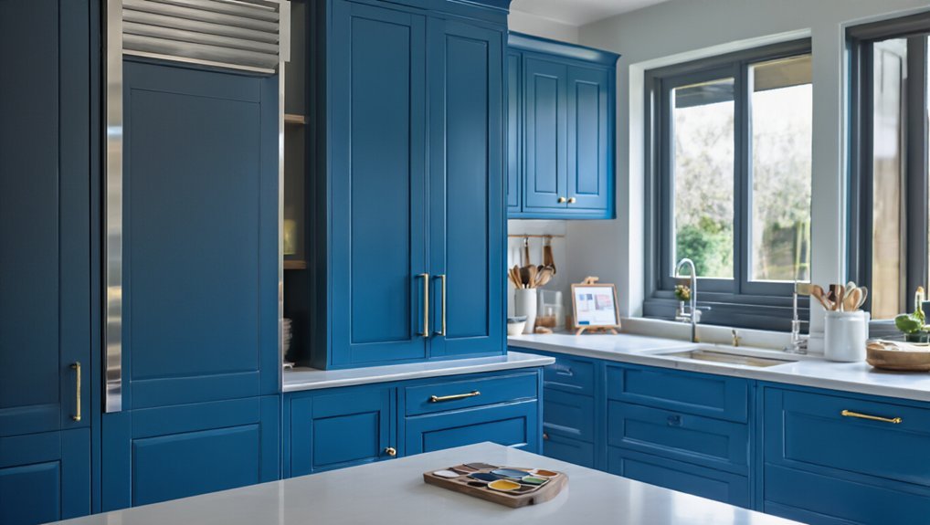 blue kitchen cabinets finish selection steps