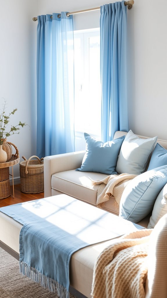 blue linen choice by room sheer vs weighted
