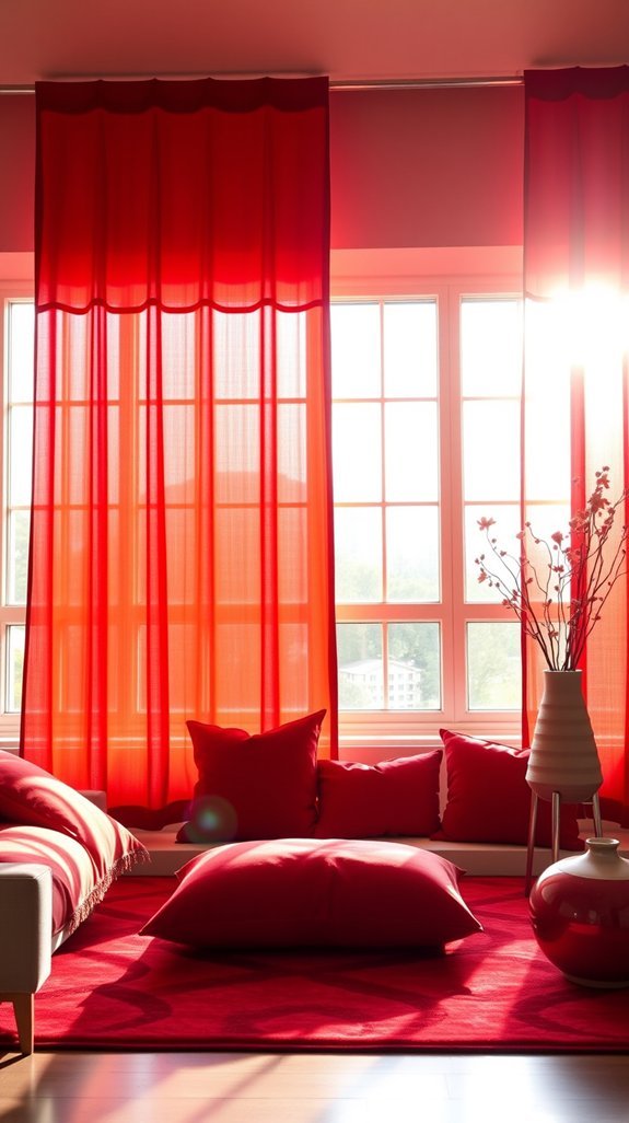 bold red curtain panels transform spaces