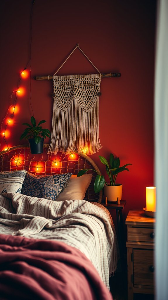 budget friendly ambient lighting ideas for boho bedroom