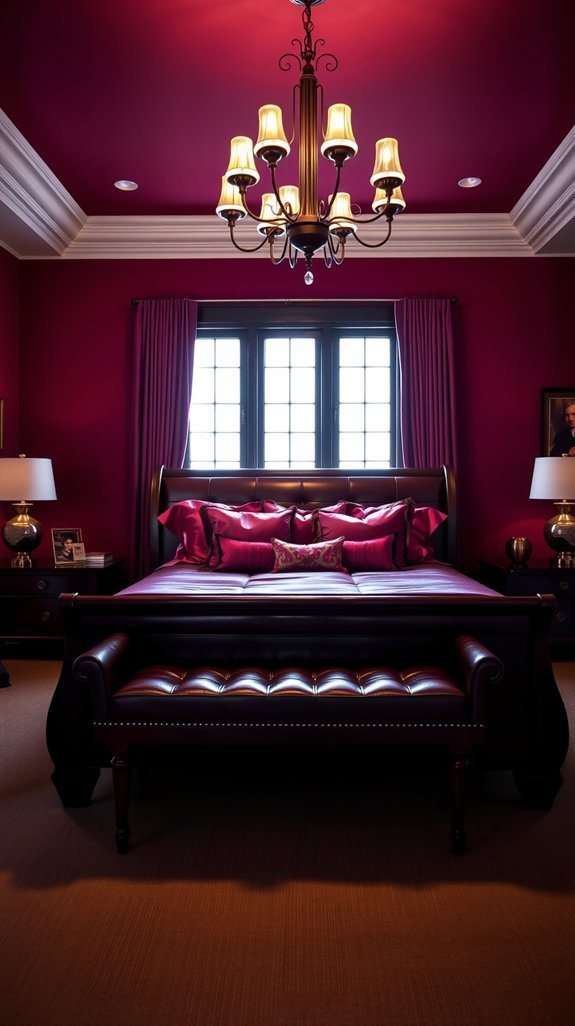 burgundy leather dark wood