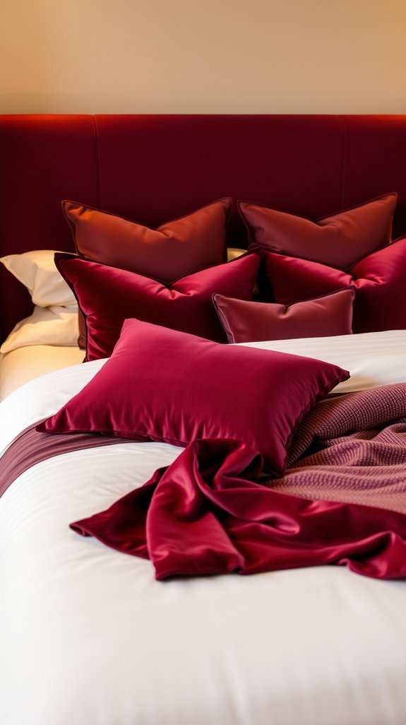 burgundy pillows elevate textures