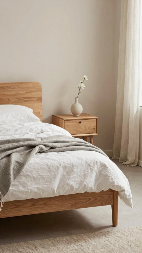 calm minimalist nightstand essentials