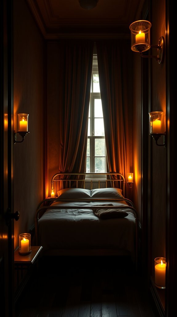 candle lit velvet pool light shadows