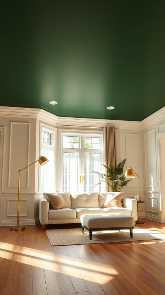 ceiling forest green drama