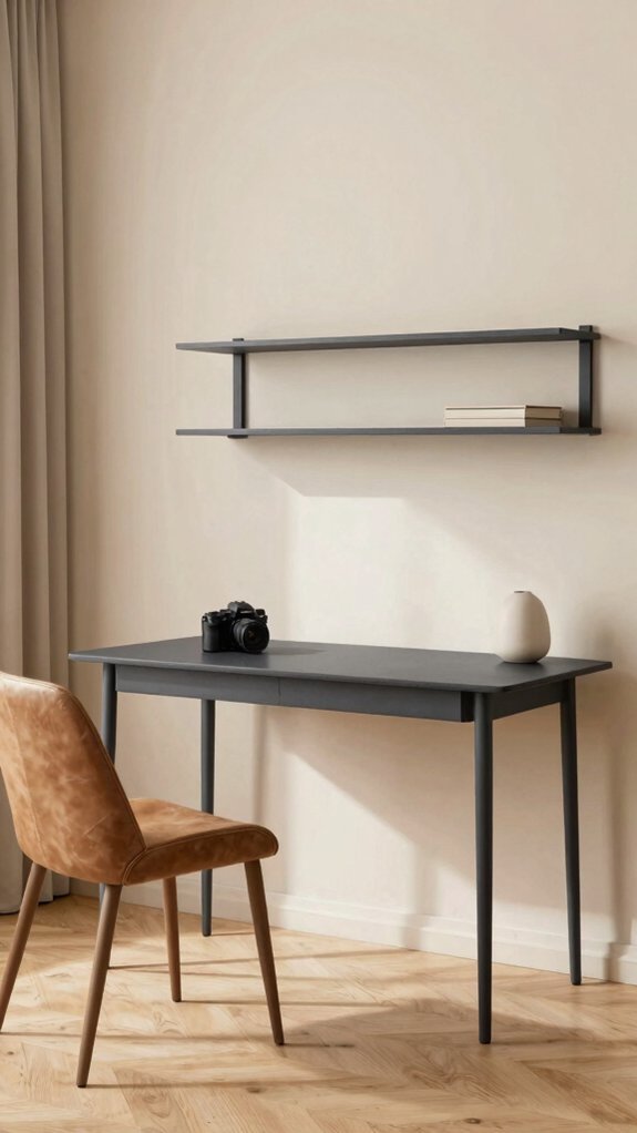 charcoal cream ochre workspace elegance