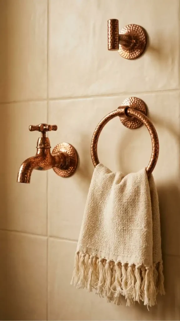 close-up-of-hammered-copper-bathroom-hardware