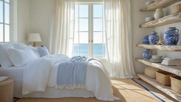 coastal grandmother blue white aesthetic