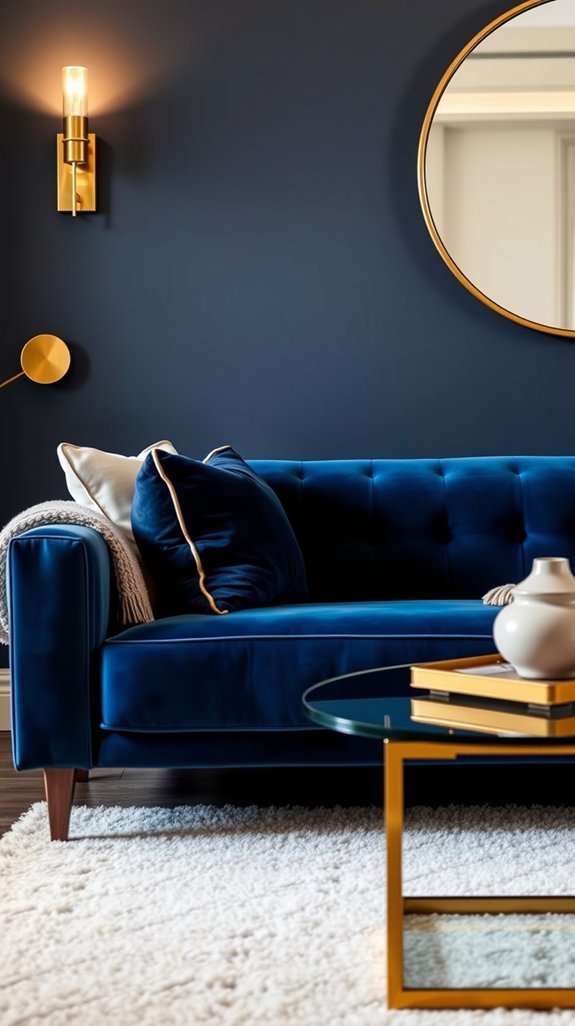 cobalt velvet slender metallic accents