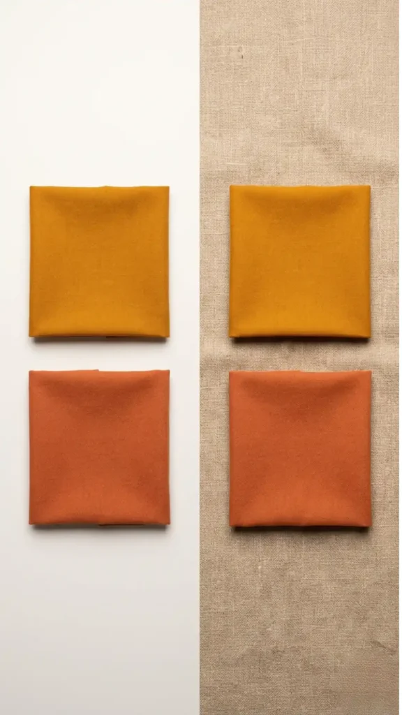 earth-tone-swatches-on-white-versus-raw-linen-background