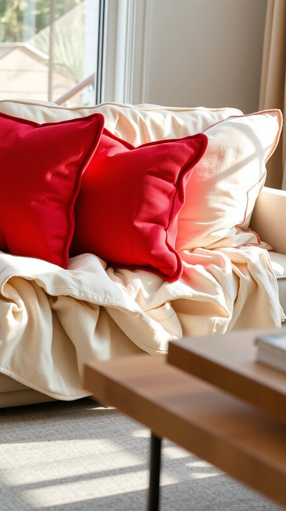 cozy crimson throw pillows transform instantly