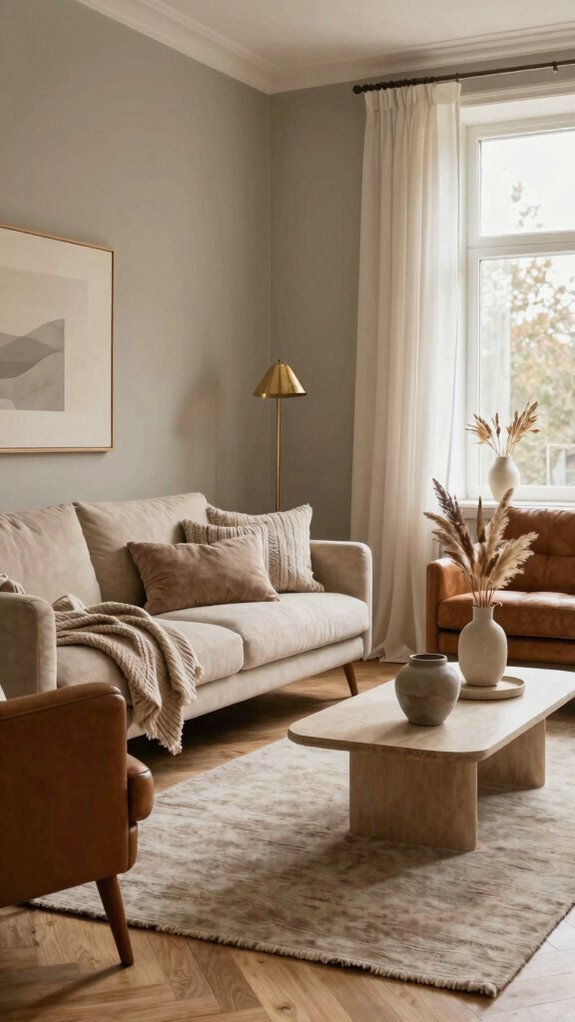 creamy alabaster warm grays soft beiges