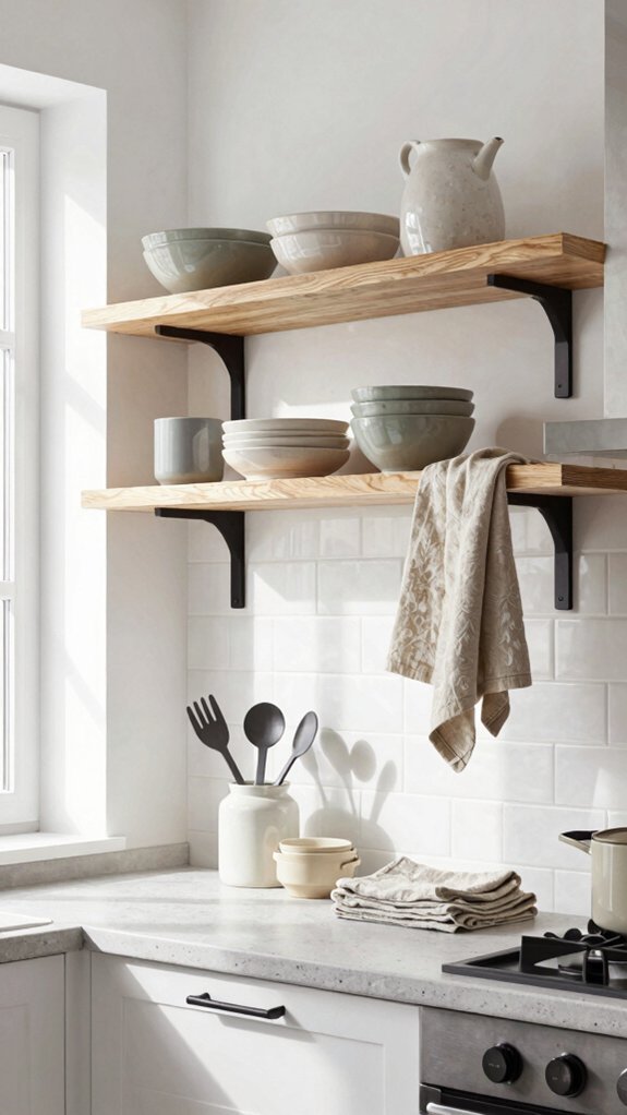 curated open shelving display