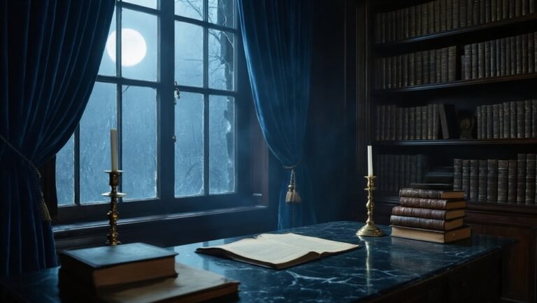 dark academia with deep blue palettes