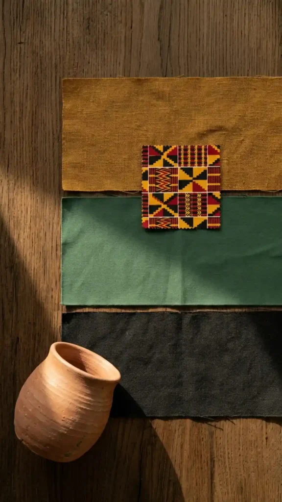 deep-ochre-linen-muted-forest-green-cotton-warm-black-canvas
