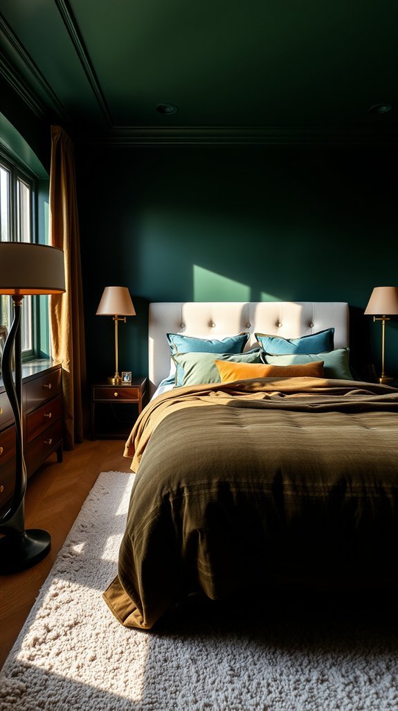 deep forest green walls cocoon