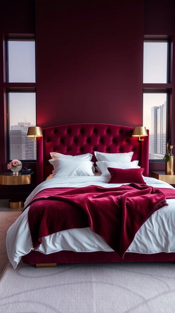 deep wine velvet headboard upgrades