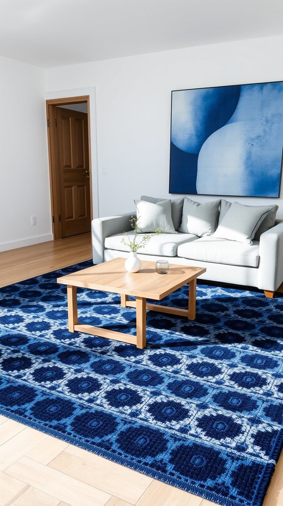 dense patterns balance dark blues beautifully