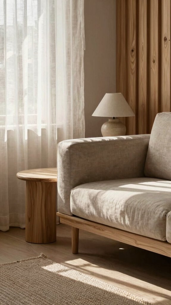 diffuse wood and linen illumination subtly