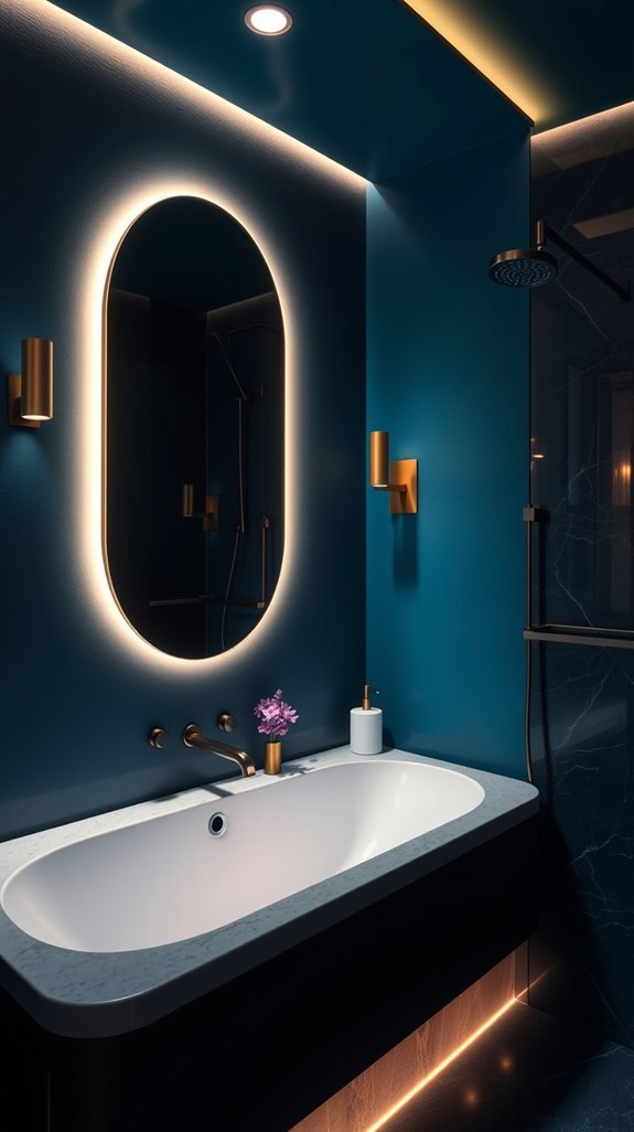 dim warm cool accents shimmer