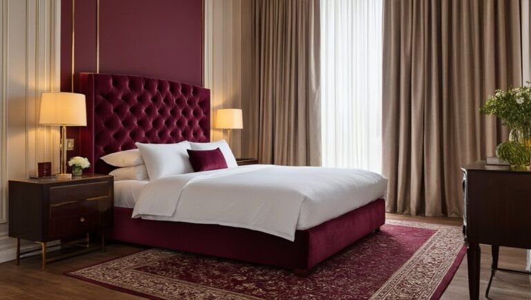 elegant burgundy hotel inspired bedrooms