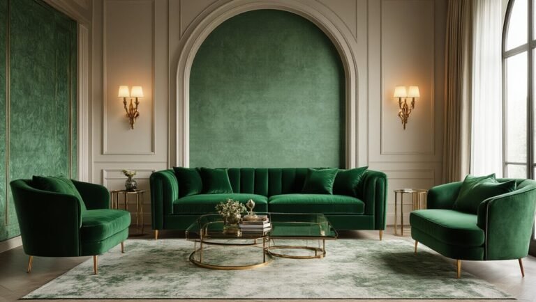emerald green luxe interiors