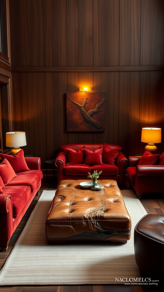 espresso maple rust velvet living