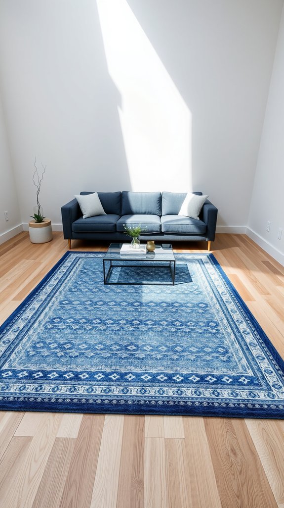 extend rug beyond furniture edges subtly