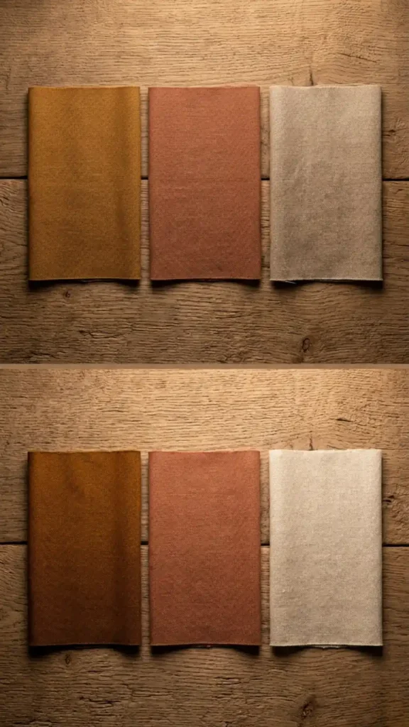 flat-lay-showing-the-same-three-earth-tones-ochre-terracotta-raw-linen