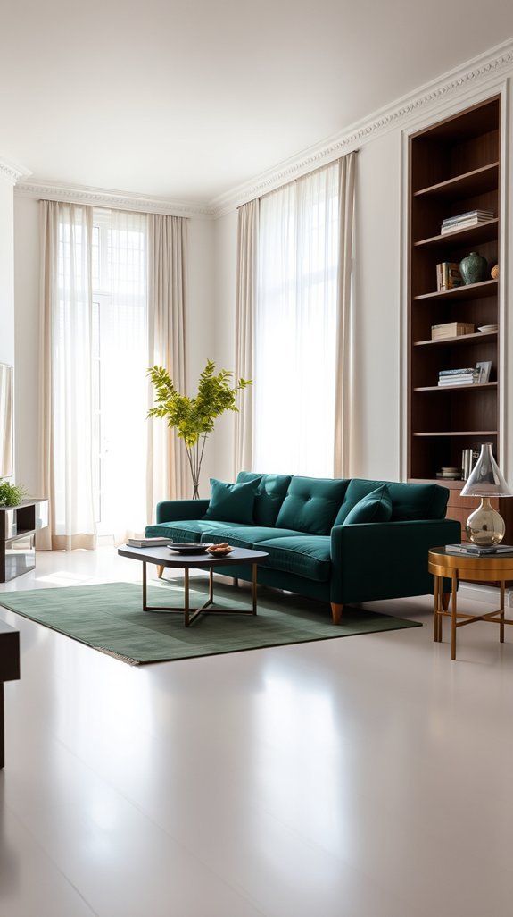 forest green furniture pale surroundings