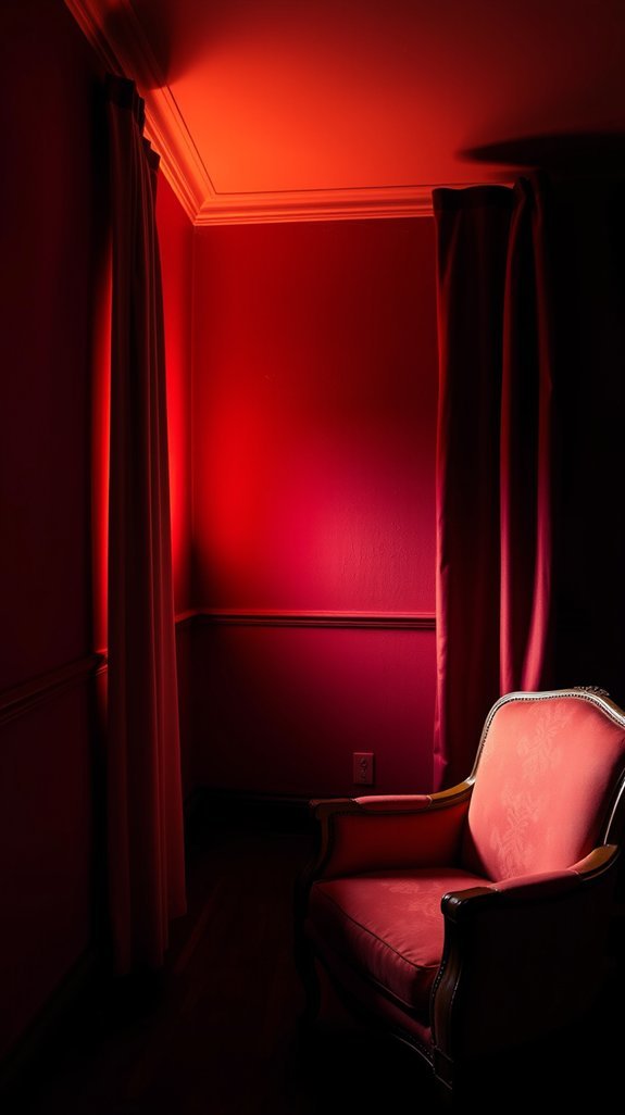 high contrast red room lighting