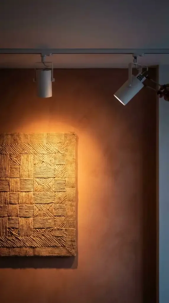 Two-2700K-track-light-fixtures-installed-above-Afro-Bohemian-gallery-wall