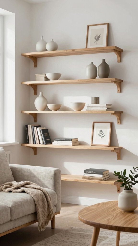 intentional curated open shelving