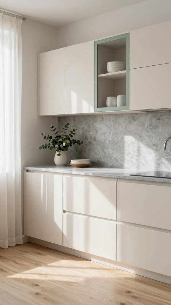 ivory stone gray eucalyptus green