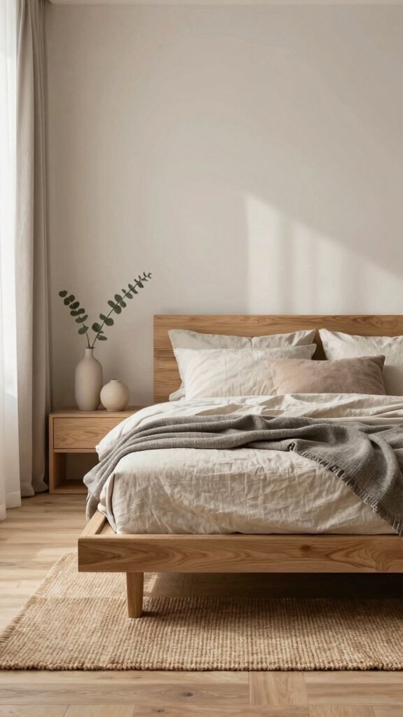 japandi low profile platform bed