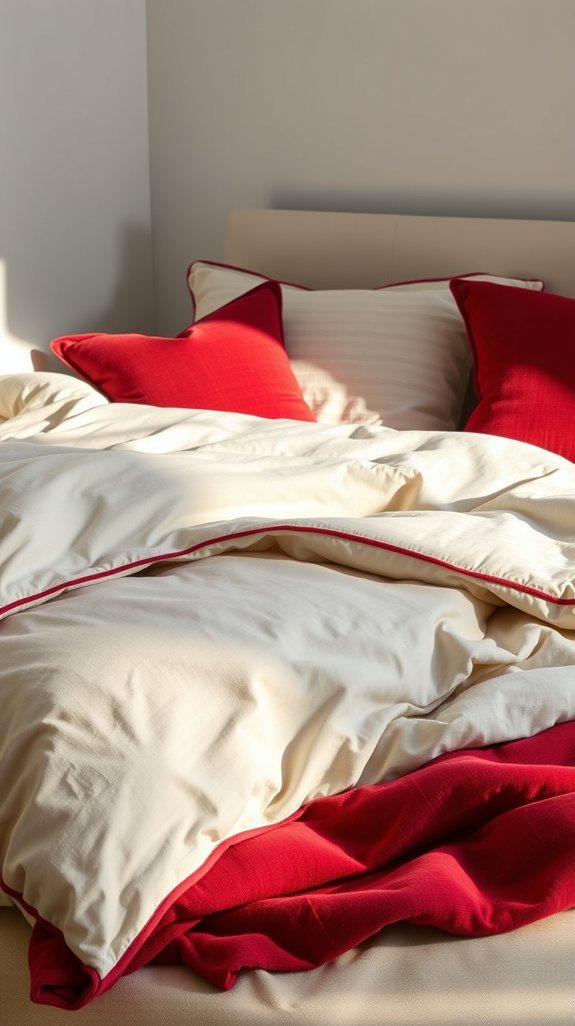 layer red with neutral accents