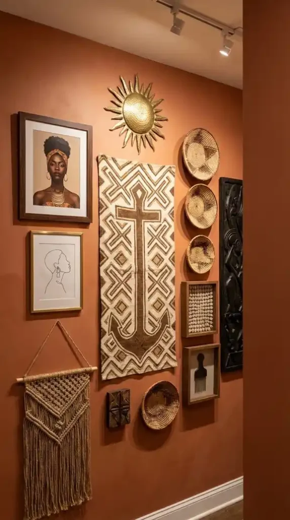 Fully-assembled-Afro-Bohemian-gallery-wall-viewed-from-room-entry-point