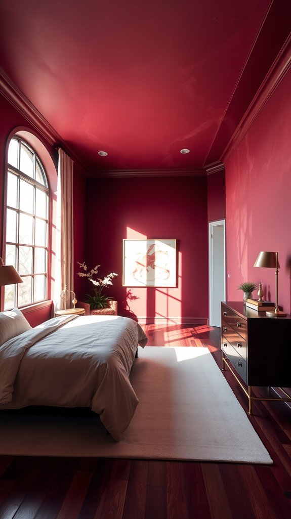 layered burgundy warm lighting cohesion