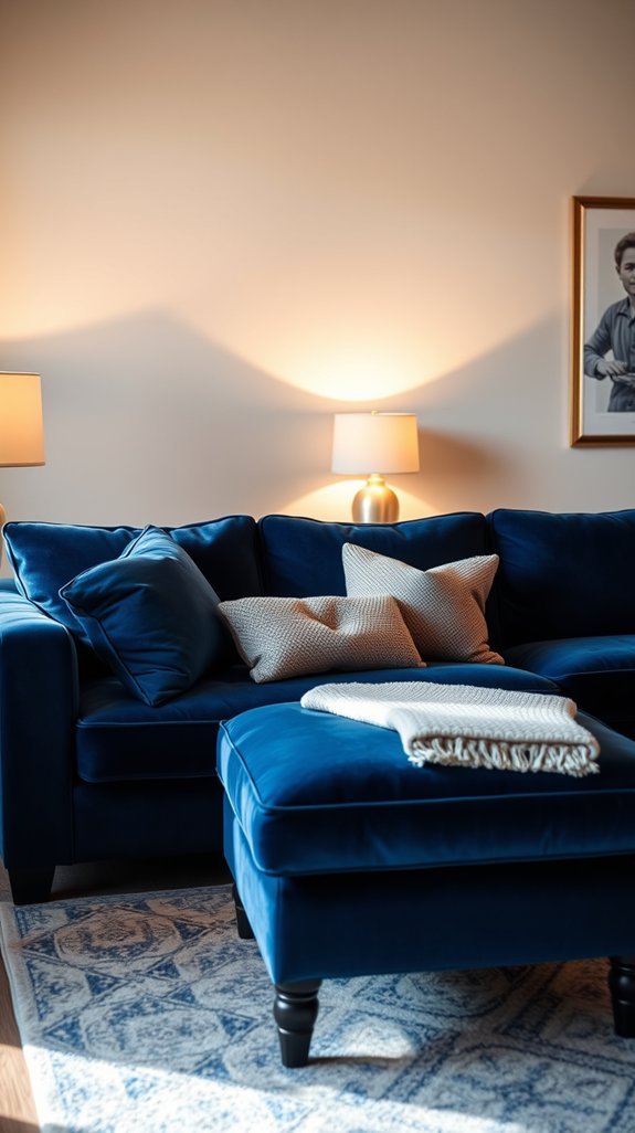 layered lighting boosts blue velvet sheen