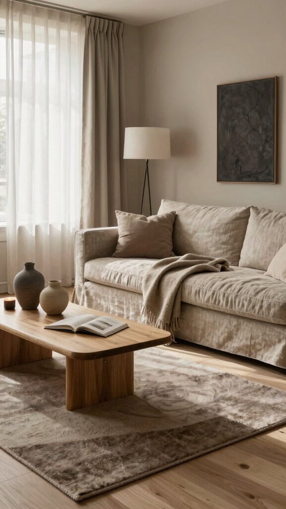 layered neutrals with muted accents