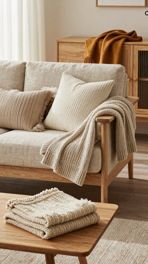 layered textiles add coziness
