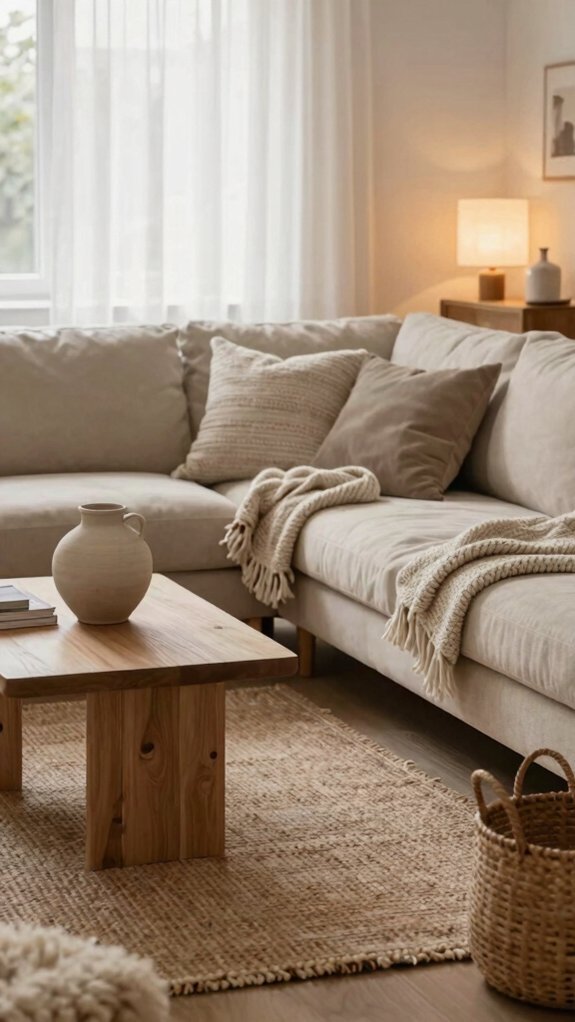 layered textures soften minimalist space