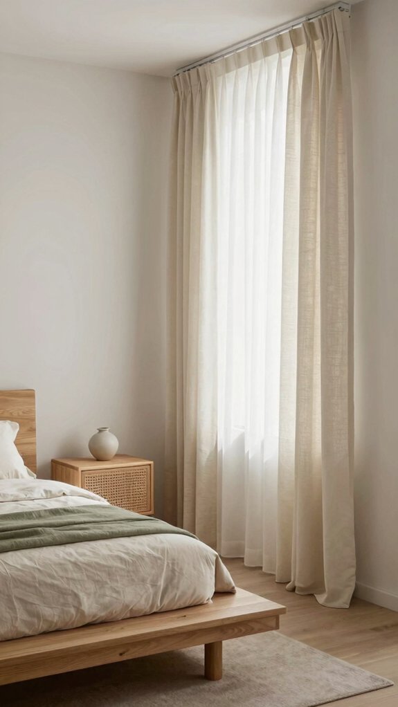 light airy japandi window treatments