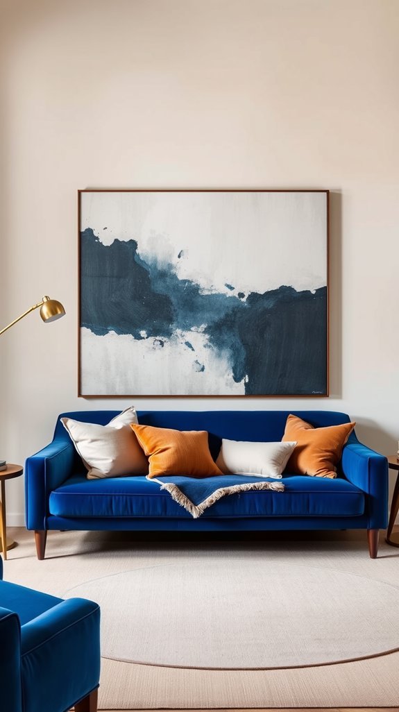 map the velvet sofa placement first