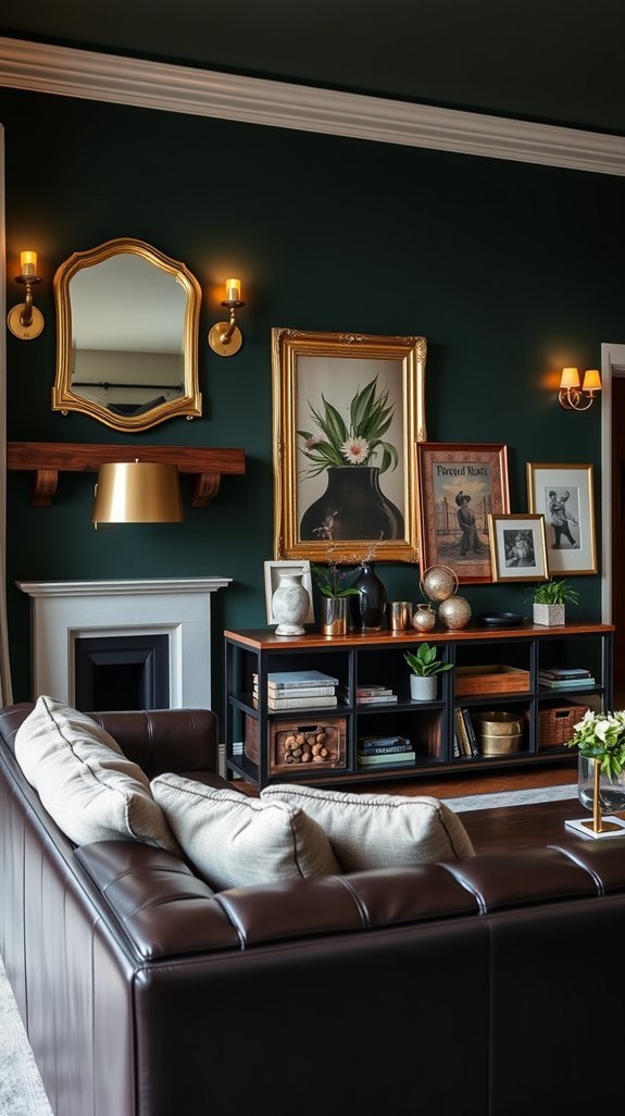 metallics and wood elevate walls