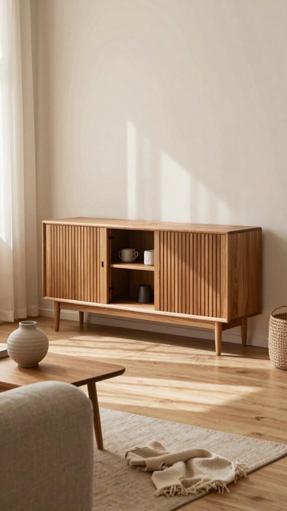 minimal concealed scandinavian storage organization