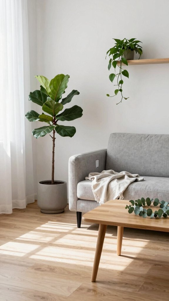 minimal restrained greenery accents